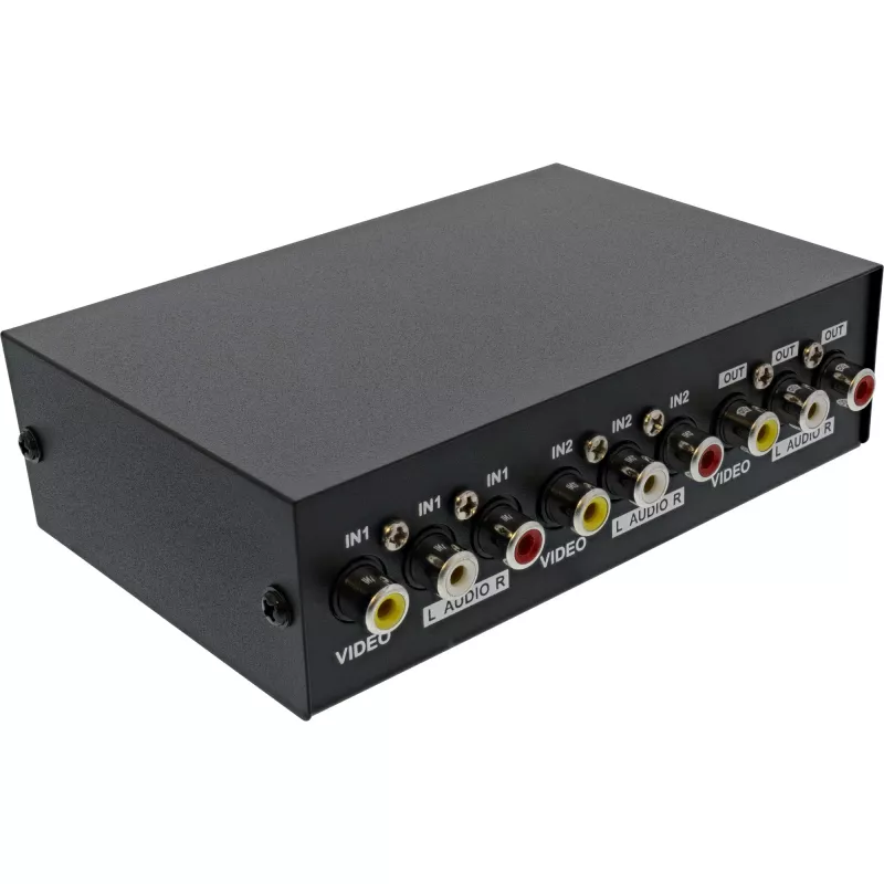 InLine AV-schakelaar manueel 2-poorts 3x cinch IN/OUT composite zwart