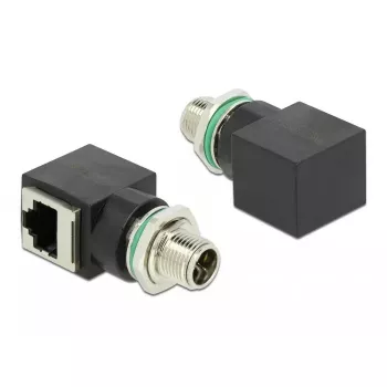 Netwerkadapter DeLOCK M12 8-polig X-gecodeerd stekker naar RJ45-bus