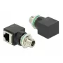 Netwerkadapter DeLOCK M12 8-polig X-gecodeerd stekker naar RJ45-bus