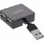 InLine USB 2.0 4-poorts hub, USB-A stekker naar 4x USB-A bus, kabel 4cm