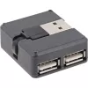 InLine USB 2.0 4-poorts hub, USB-A stekker naar 4x USB-A bus, kabel 4cm