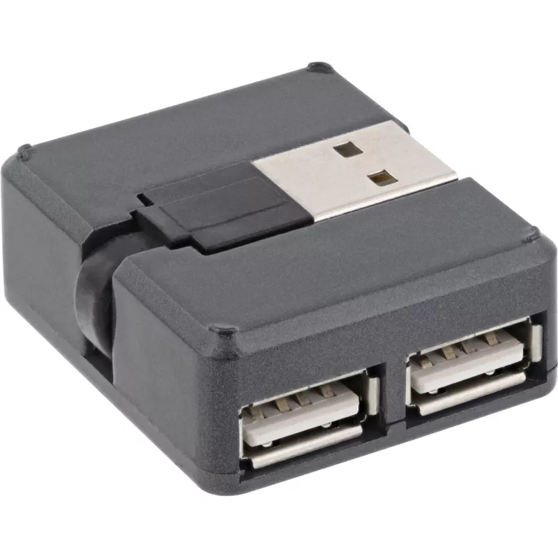 InLine USB 2.0 4-poorts hub, USB-A stekker naar 4x USB-A bus, kabel 4cm