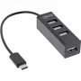 InLine USB 2.0 4-poorts hub, USB-C stekker naar 4x USB-A bus, kabel 15cm
