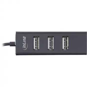 InLine USB 2.0 4-poorts hub, USB-C stekker naar 4x USB-A bus, kabel 15cm