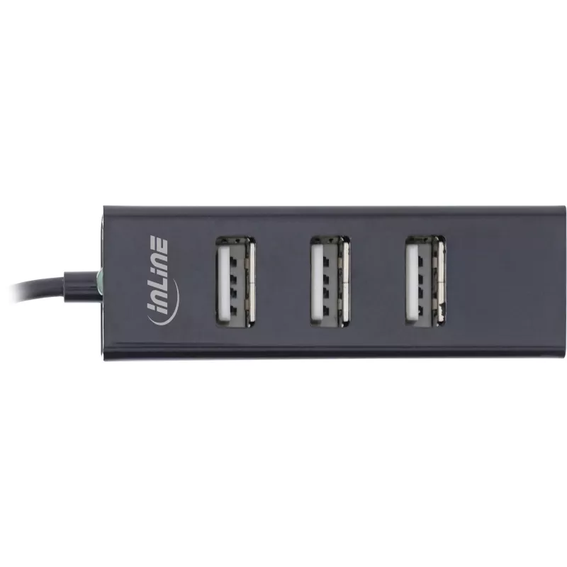 InLine USB 2.0 4-poorts hub, USB-C stekker naar 4x USB-A bus, kabel 15cm