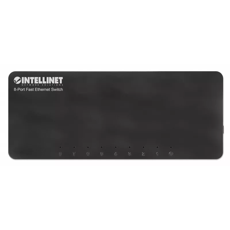 Intellinet 8-poorts Fast Ethernet-switch desktopformaat, kunststof, IEEE 802.3az (Energy Efficient Ethernet), zwart