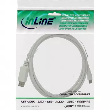 InLine Mini DisplayPort naar DisplayPort-kabel wit 1 m