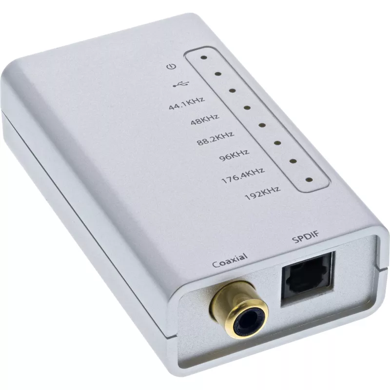 USB HD Audio-adapter InLine 33053I 24 Bit 192kHz digitaal Coax/Toslink/I2S-converter