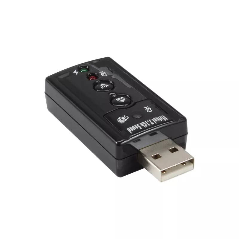 USB-soundcard InLine 33051C met virtueel 7.1-surroundgeluid