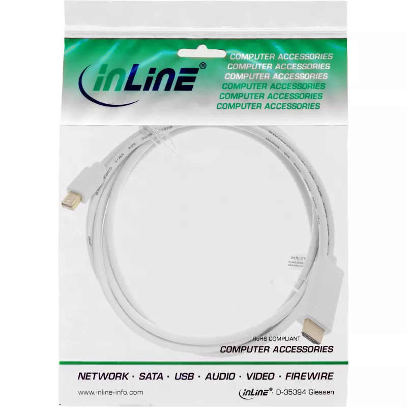 InLine Mini DisplayPort naar HDMI 4K2K met audio converterkabel 4K2K 2m