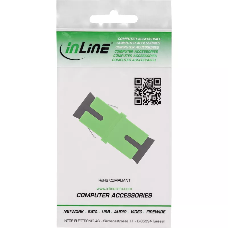 Glasvezeladapter InLine 89992G simplex SC/SC SM groen