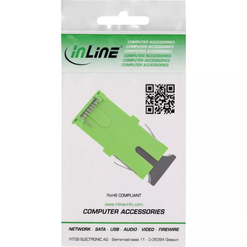 Glasvezeladapter InLine 89992F SC/SC single-mode groen