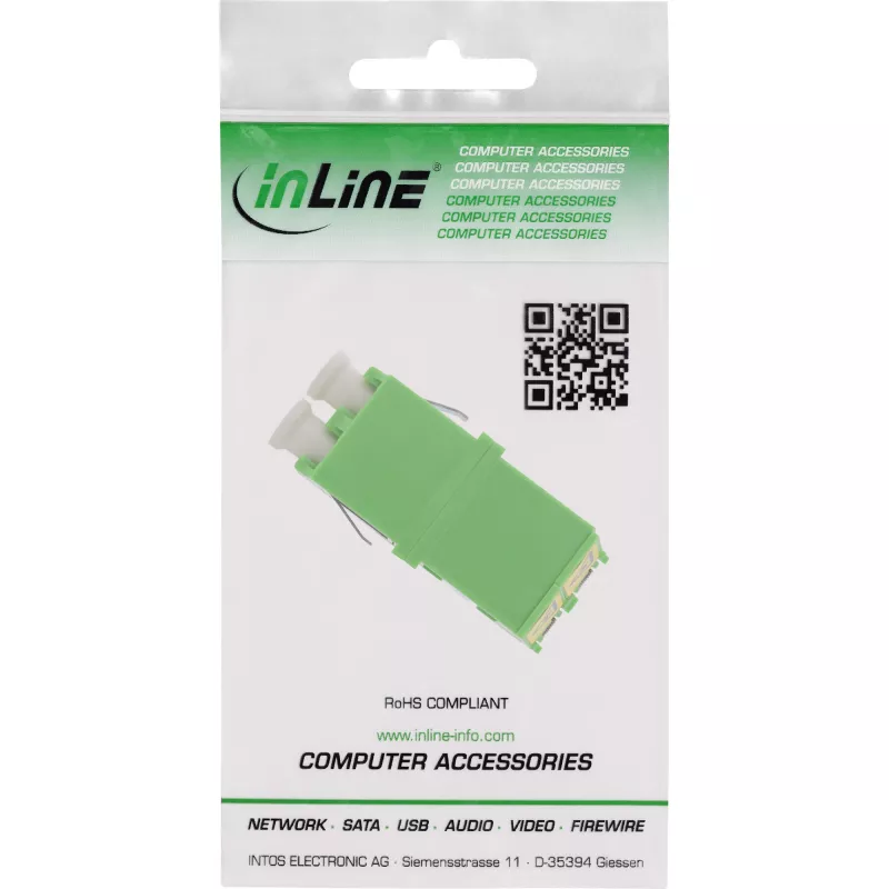 Glasvezeladapter InLine 89989O LC/LC SM bus/bus groen