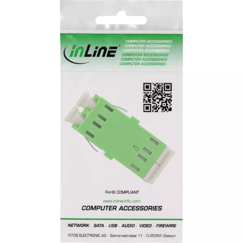 Glasvezeladapter InLine 89989P LC/LC SM groen