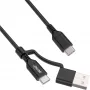 InLine 2-in-1 USB-C-kabel + USB-A-adapter, USB 2.0, 100W, TPE, zwart, 2 m