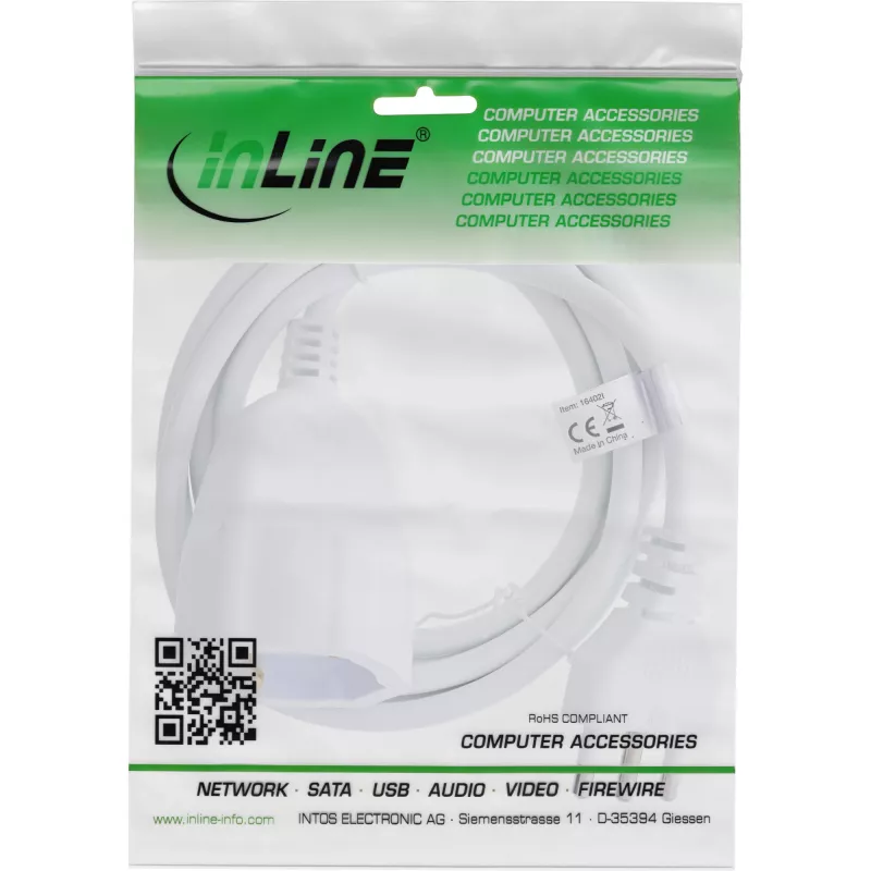 InLine 16405I verlengkabel 5 m 1 AC-uitgang binnen wit