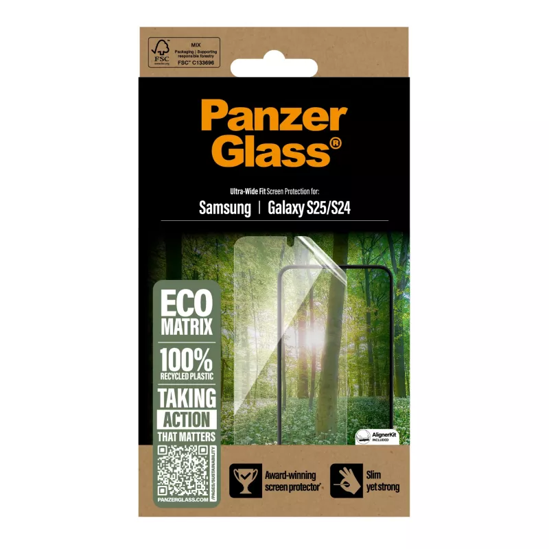 PanzerGlass ® ECO MATRIX beeldschermbescherming Samsung Galaxy S25 | S24 | Ultra-Wide Fit