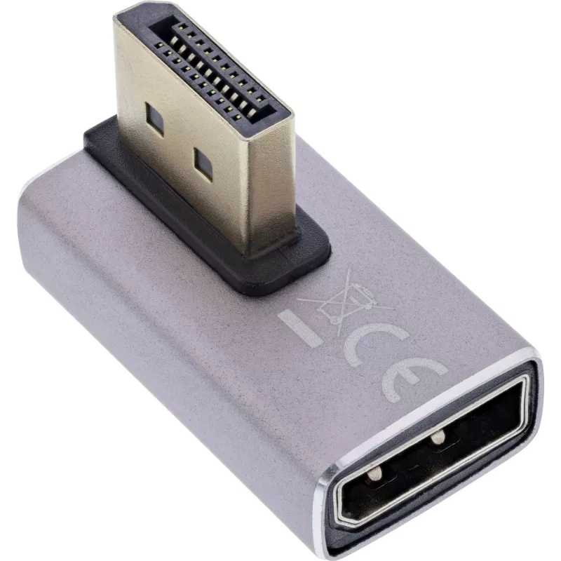 DisplayPort gender changer InLine 17291H grijs zwart goudbedekt