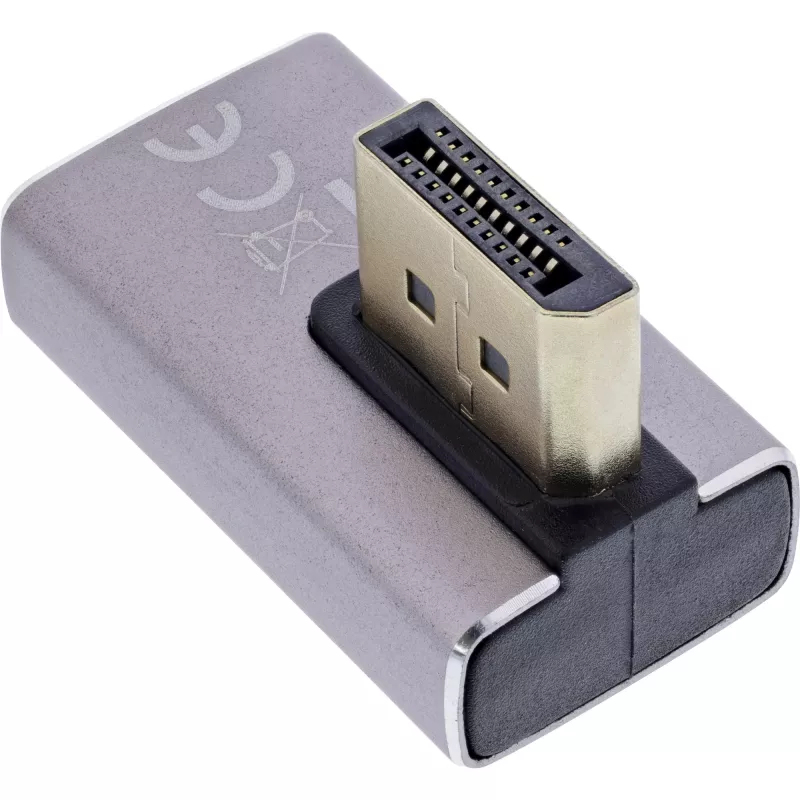 DisplayPort gender changer InLine 17291H grijs zwart goudbedekt