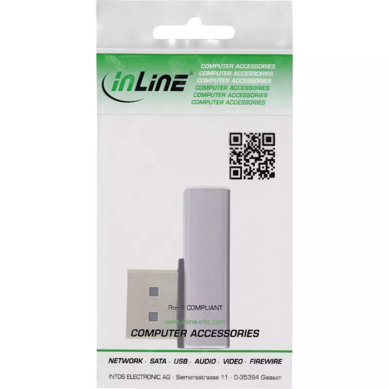 DisplayPort gender changer InLine 17291H grijs zwart goudbedekt