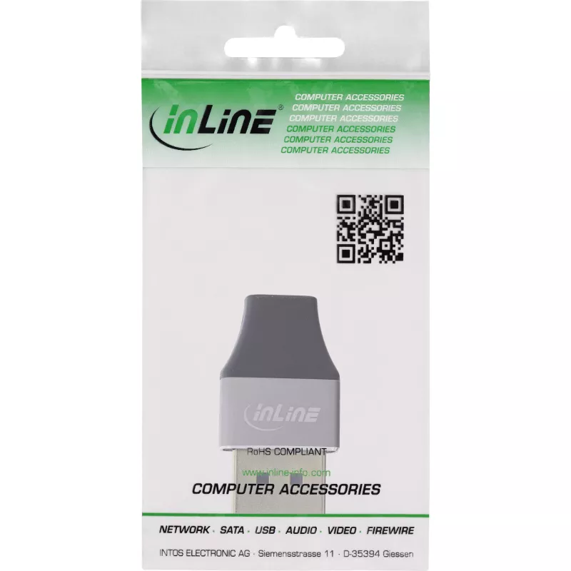 InLine 17291B kabeladapter DisplayPort Mini DisplayPort zwart, grijs