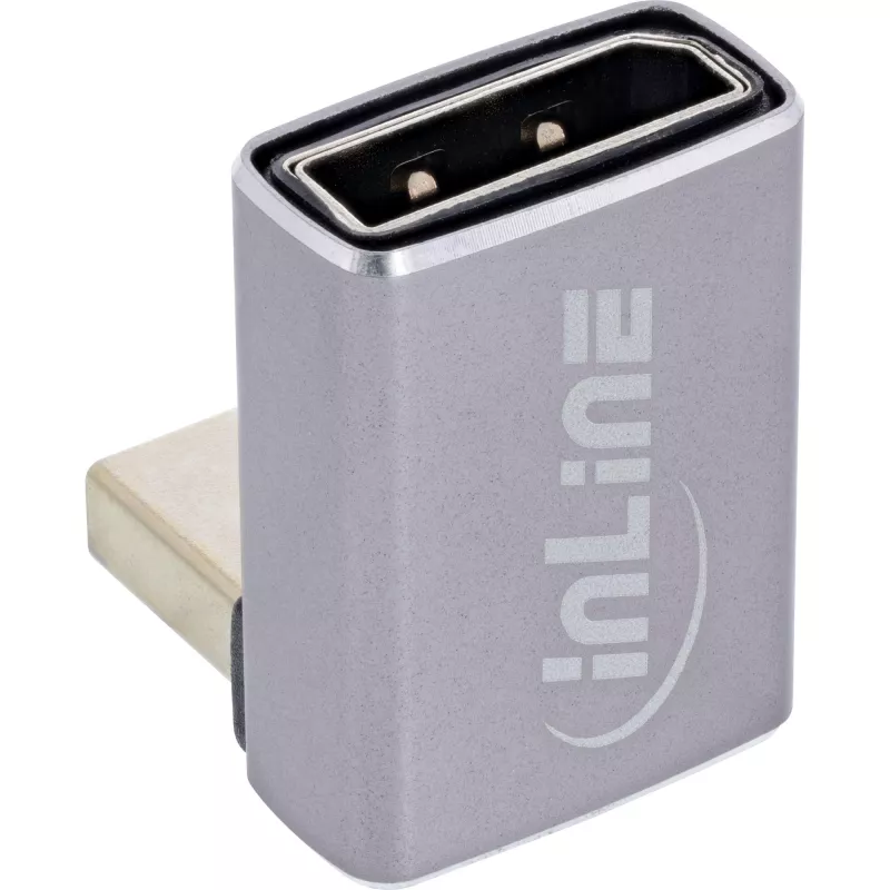 InLine 17291F DisplayPort 1.4-adapter, male/female, 90 graden naar beneden, 8K