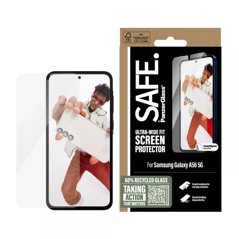 PanzerGlass SAFE. by ® beeldschermbescherming Samsung Galaxy A56 5G | Ultra-Wide Fit met EasyAligner