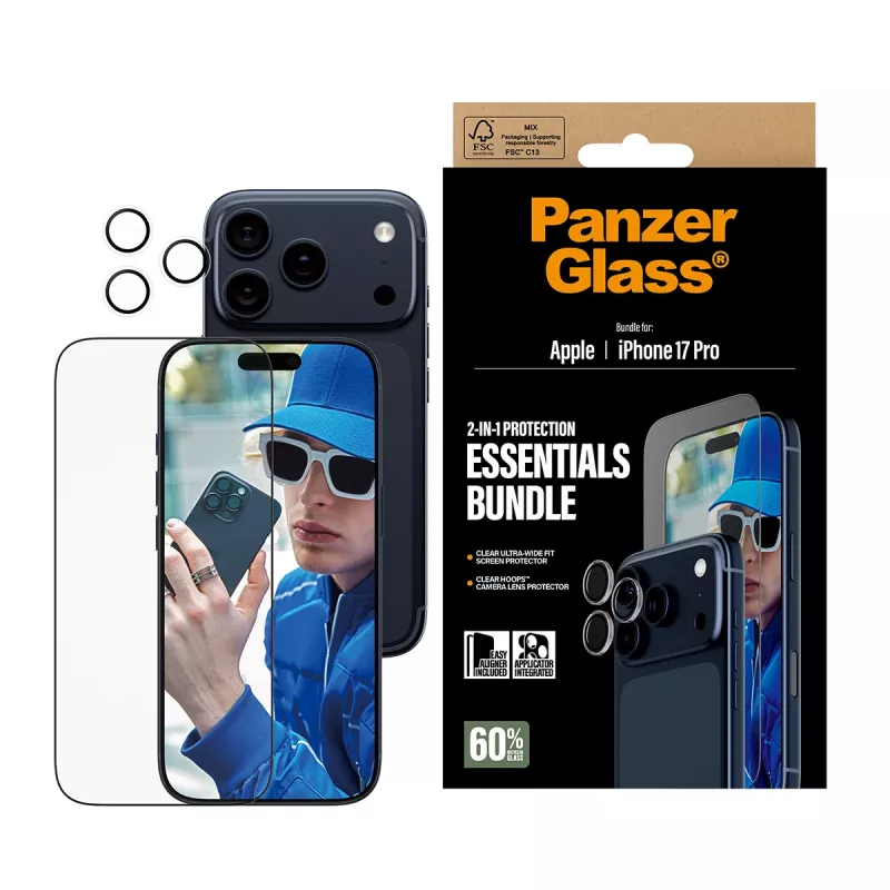 PanzerGlass 2-in-1 Essentials bundel iPhone 17 Pro kras- en stootvast