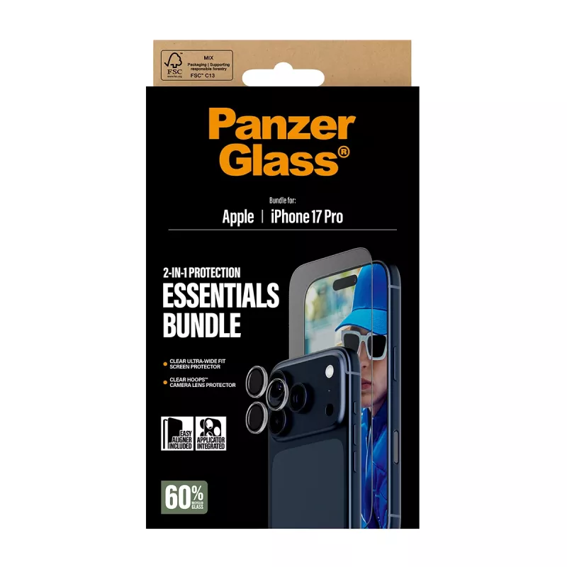 PanzerGlass 2-in-1 Essentials bundel iPhone 17 Pro kras- en stootvast