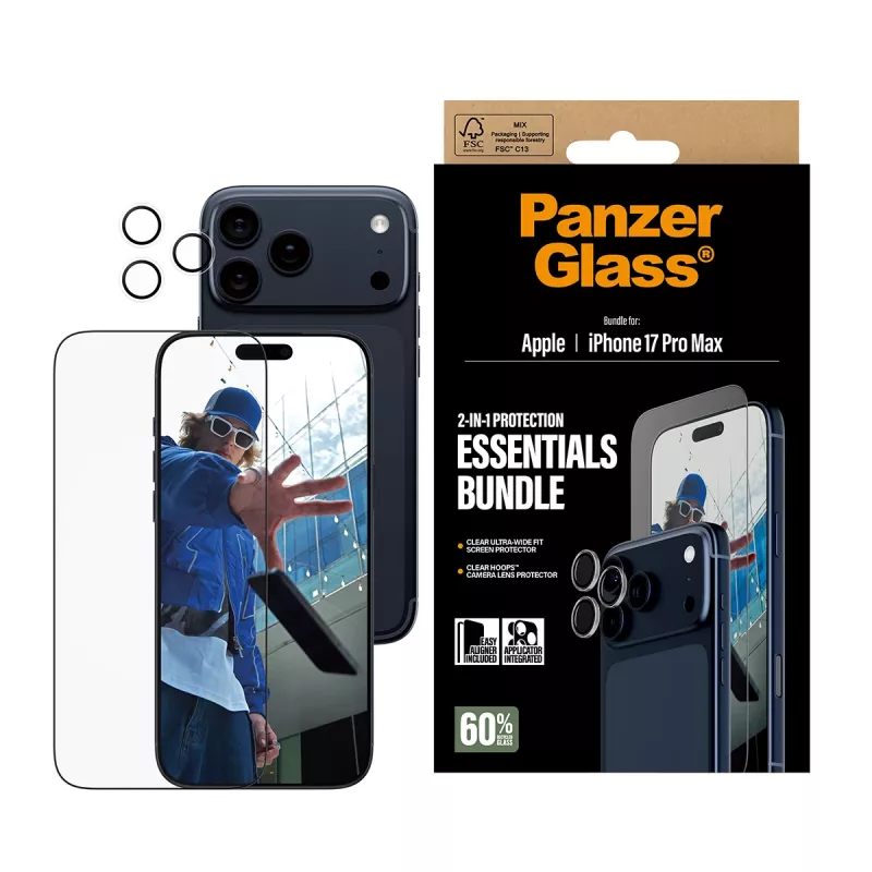 PanzerGlass 2-in-1 Essentials bundel iPhone 17 Pro Max krasvast stootvast