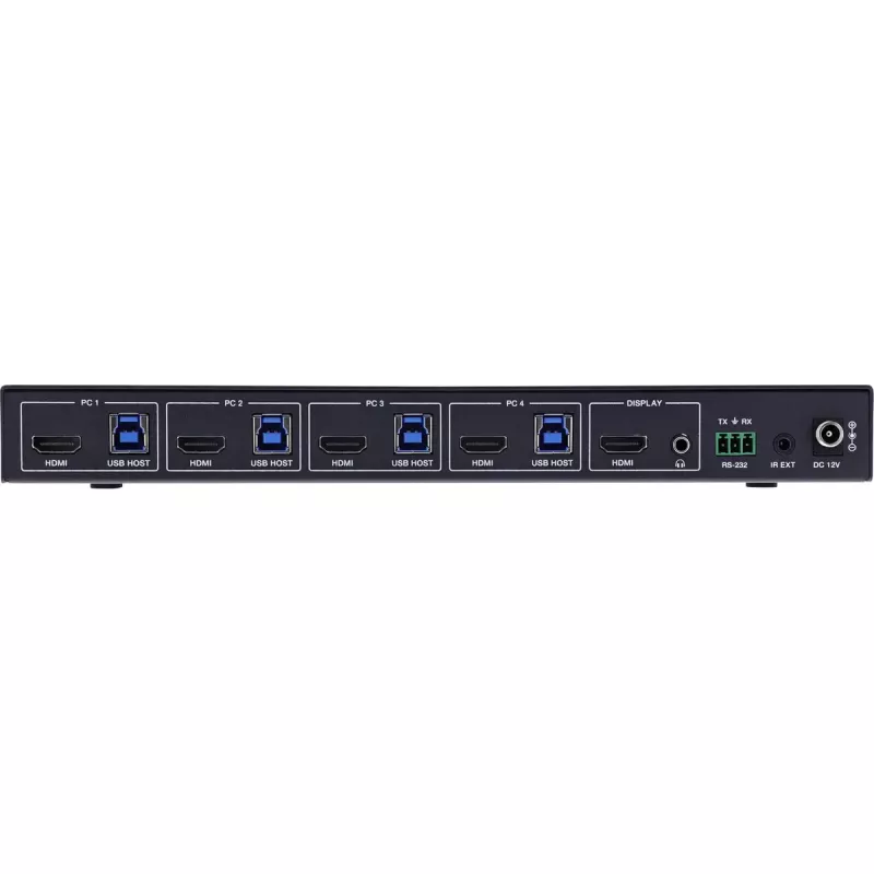 InLine 57885D KVM-switch, 4-weg, HDMI, 8K@60Hz, USB 3.2, met IR en RS-232