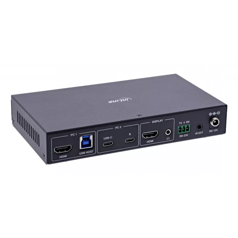 InLine 57885E KVM-switch, 2-weg, HDMI & USB-C, 4K60Hz
