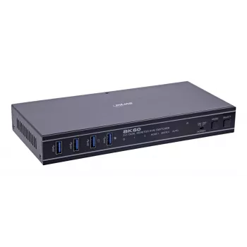 InLine 57885H KVM-switch, 2-weg, HDMI, dual monitor, 8K60Hz, USB-hub, zwart
