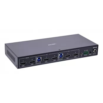 InLine 57885H KVM-switch, 2-weg, HDMI, dual monitor, 8K60Hz, USB-hub, zwart