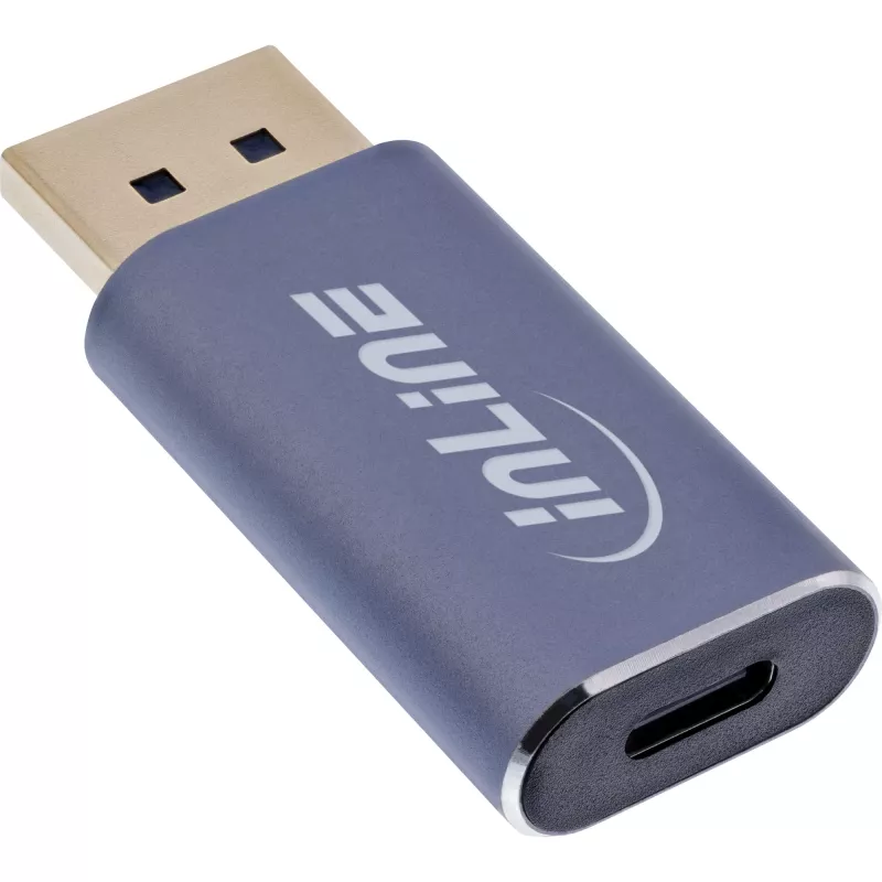 InLine 64107I videokabel-adapter USB Type-C DisplayPort grijs