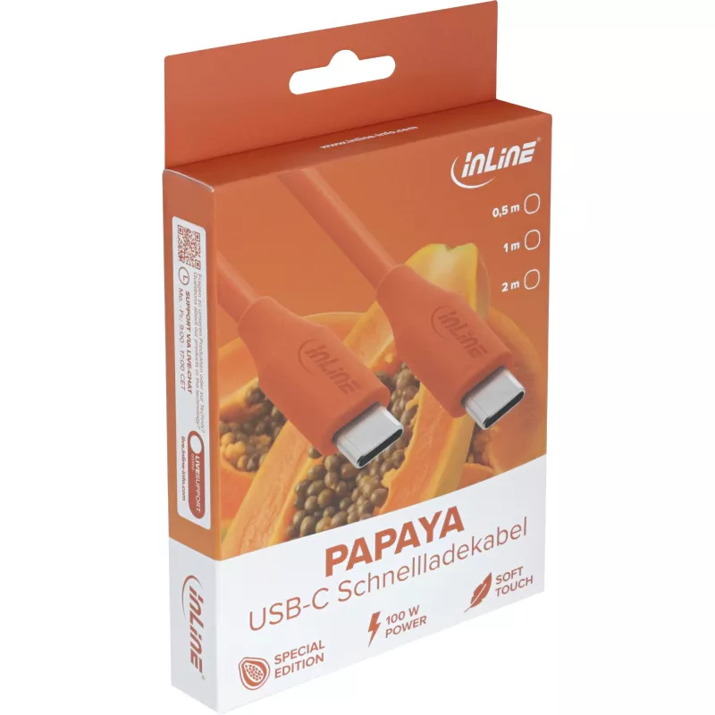 USB-kabel InLine 35892O 2 m USB-C oranje USB 2.0 0,48 Gbit/s