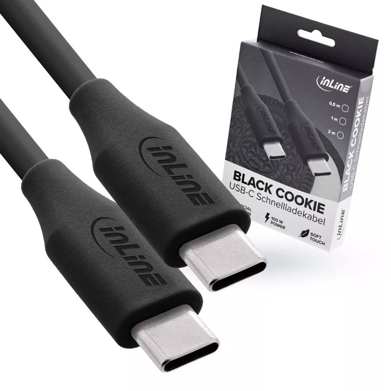 USB-kabel InLine 35892 2 m USB-C zwart USB 2.0 0,48 Gbit/s