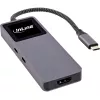USB-C-interfacehub InLine 35392D USB 3.2 Gen 2 Type-C host naar HDMI, USB-A, USB-C 10000 Mbit/s grijs