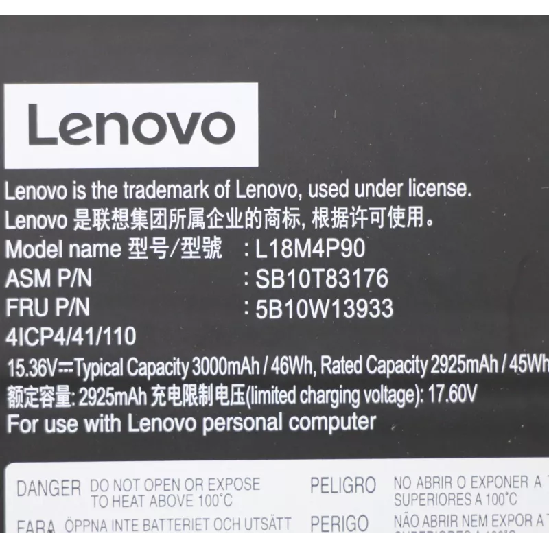 Interne lithium-ion-laptopaccu Lenovo 46 Wh, model 5B10W13933