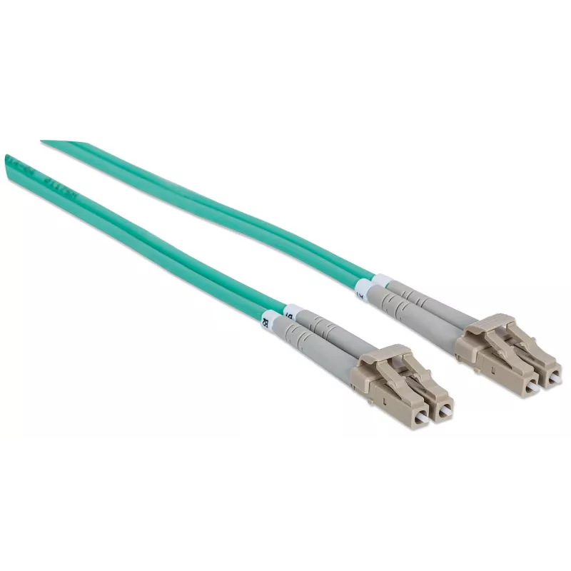 Intellinet glasvezel-patchkabel, OM3, LC/LC, 5m, aqua, duplex, multimode, 50/125 µm, LSZH, vezel, levenslange garantie
