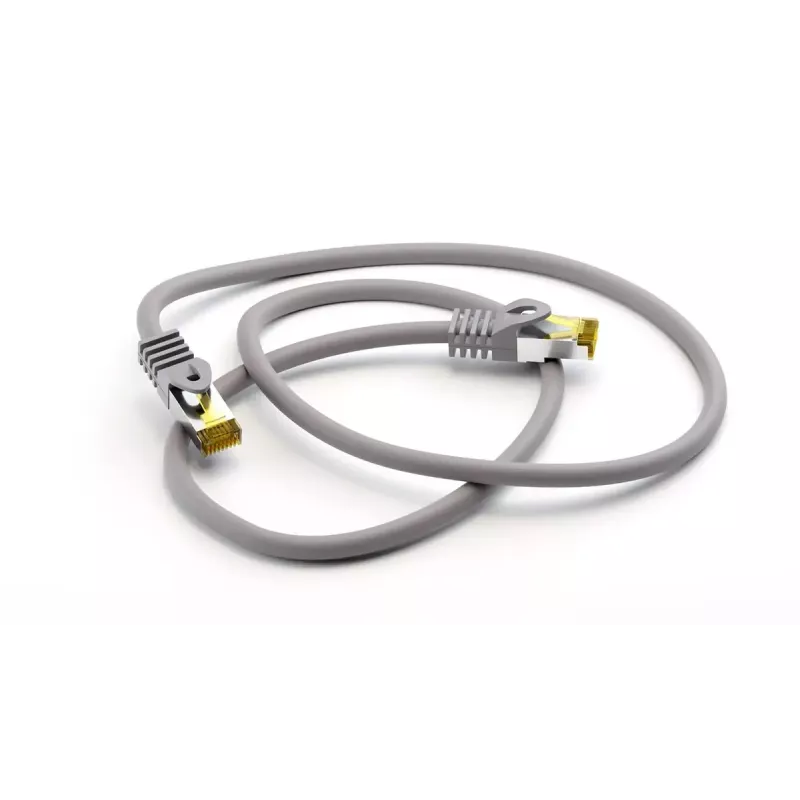 Netwerk-patchkabel GOOBAY RJ45 CAT6A S/FTP (PiMF) 500 MHz met CAT7-ruwkabel, grijs, 10 m
