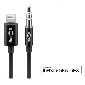 Audio-verbindingskabel Goobay Apple Lightning naar 3,5 mm 1 m zwart