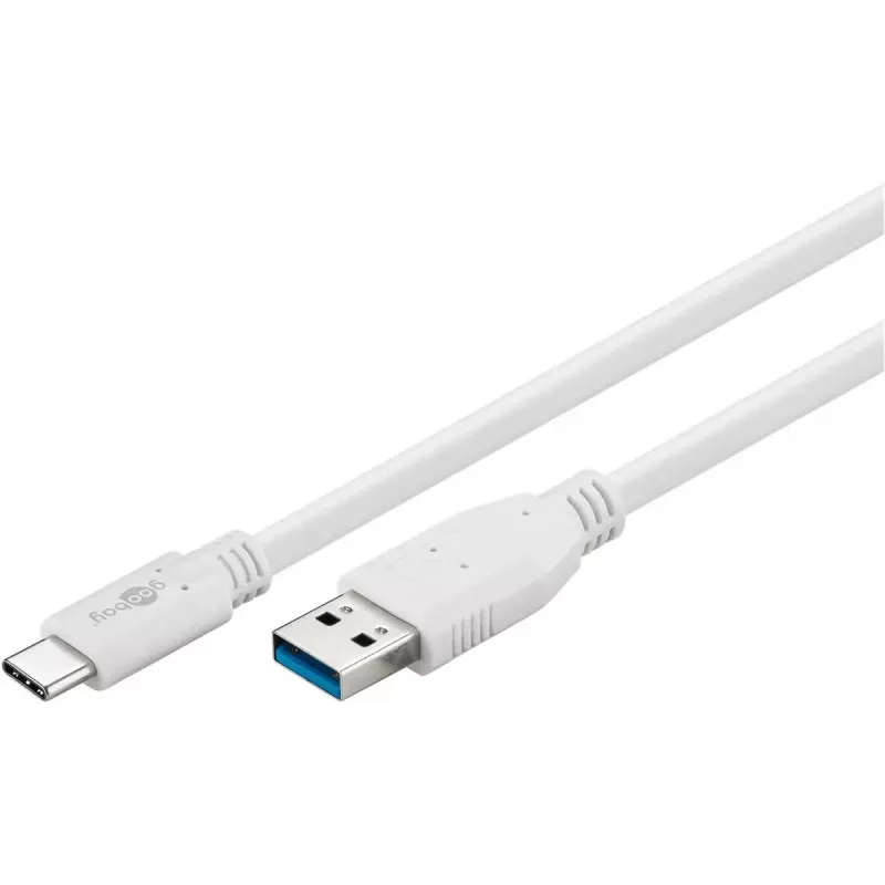 USB-kabel Goobay 67188 USB 3.2 Gen 1 1m USB C USB A wit