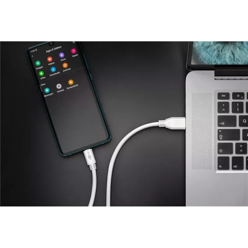 USB-kabel Goobay 67188 USB 3.2 Gen 1 1m USB C USB A wit