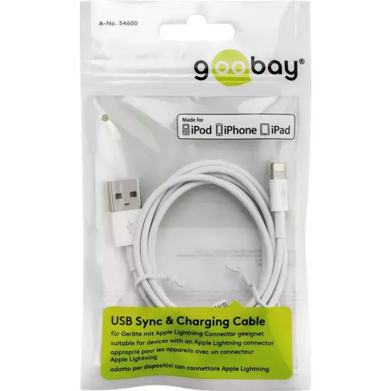 Lightning USB laad- en synchronisatiekabel Goobay 72906
