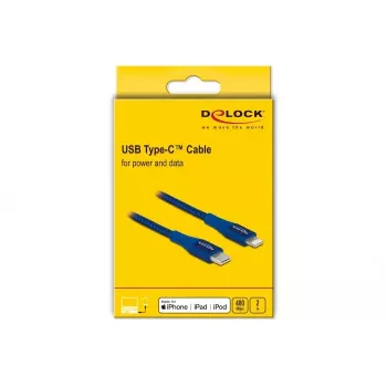 Data- en laadkabel USB Type-C naar Lightning DeLOCK 85417