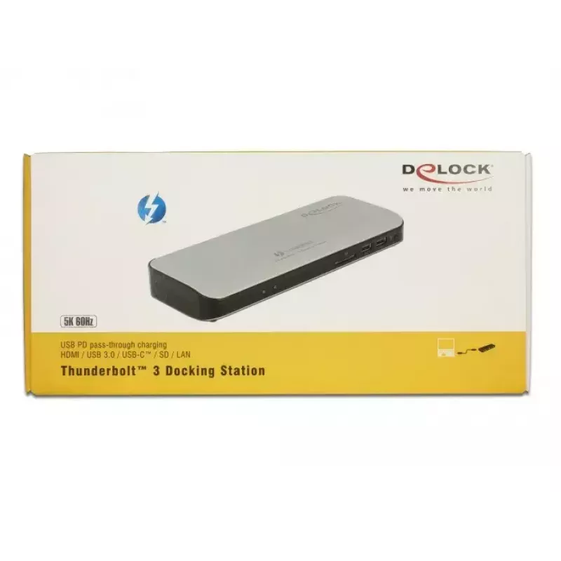 Laptop dock DeLOCK 87725 bedraad Thunderbolt 3 zwart zilver