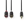 Audiokabel Nedis CABW22200AT20 2 m 3,5 mm 2 x RCA antraciet