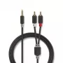 Audiokabel Nedis CABW22200AT20 2 m 3,5 mm 2 x RCA antraciet