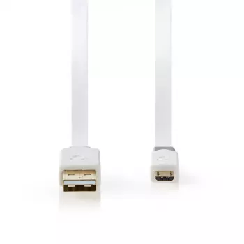 USB-kabel Nedis CCBW60500WT10 1m USB 2.0 A naar Micro-USB B wit